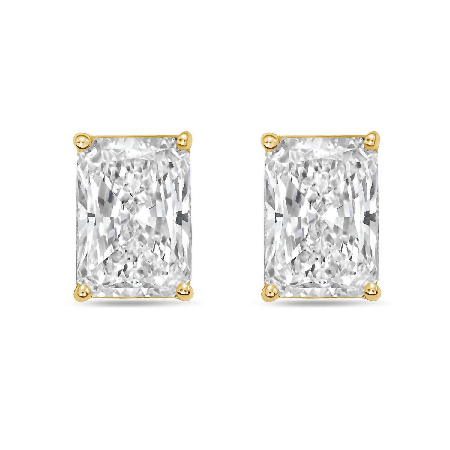 Diana M Jewels - Women's Radiant Lab-grown Diamond Stud Earrings (2.00 Tcw) - Classic