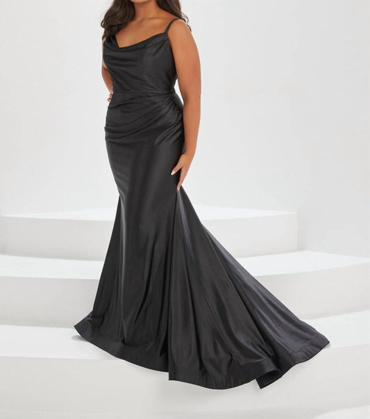 Tiffany Designs - Spandex Fitted Cowl Gown
