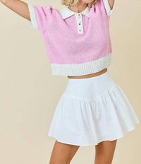 Day + Moon - Sweater Terry Polo Top