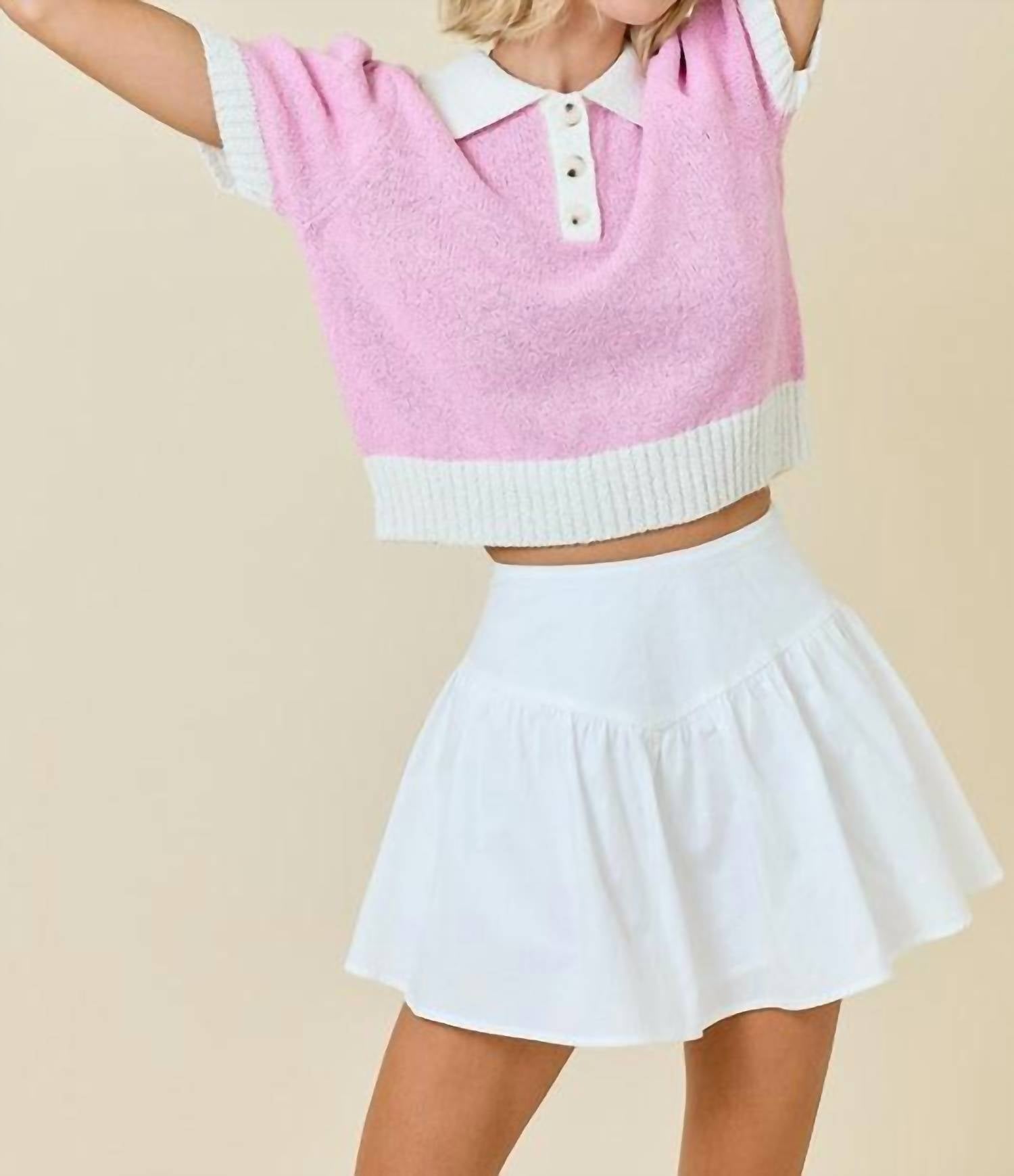 Day + Moon - Sweater Terry Polo Top