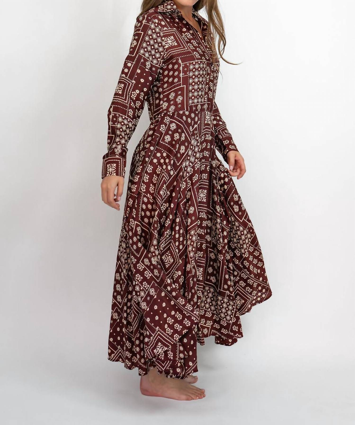 ALIX OF BOHEMIA Aelin Dress in brown - women's dress - alternate view