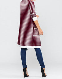 Susi - Stripe Midi Open Cardigan