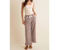 So Me - Gingham & Lace Ruffle Pant