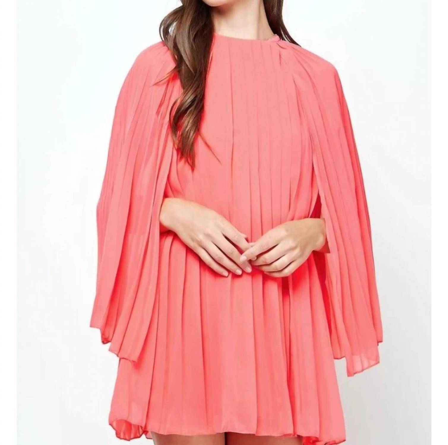 Strut & Bolt - Destiny Pleated Cape Mini Dress