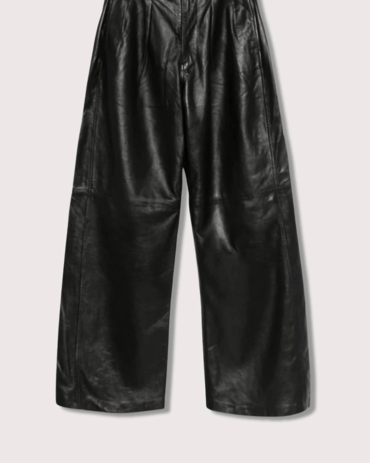 R13 - Pleated Wide Leather Pants