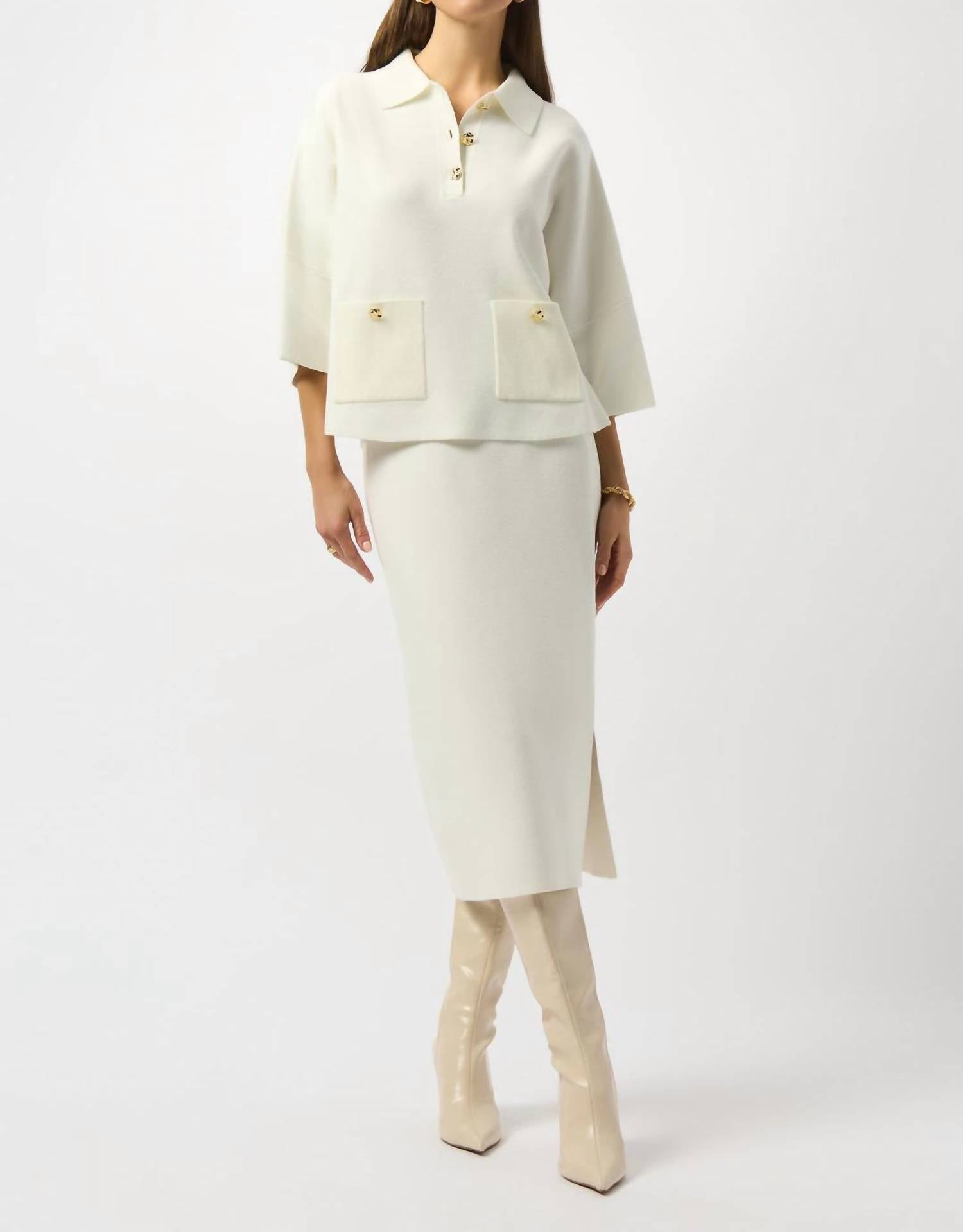 Joseph Ribkoff - Boxy Pullover With Collar