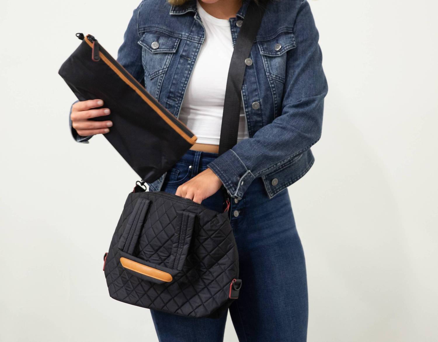 Funky Monkey - Madelyn Quilted Set Pouch Crossbody Bag