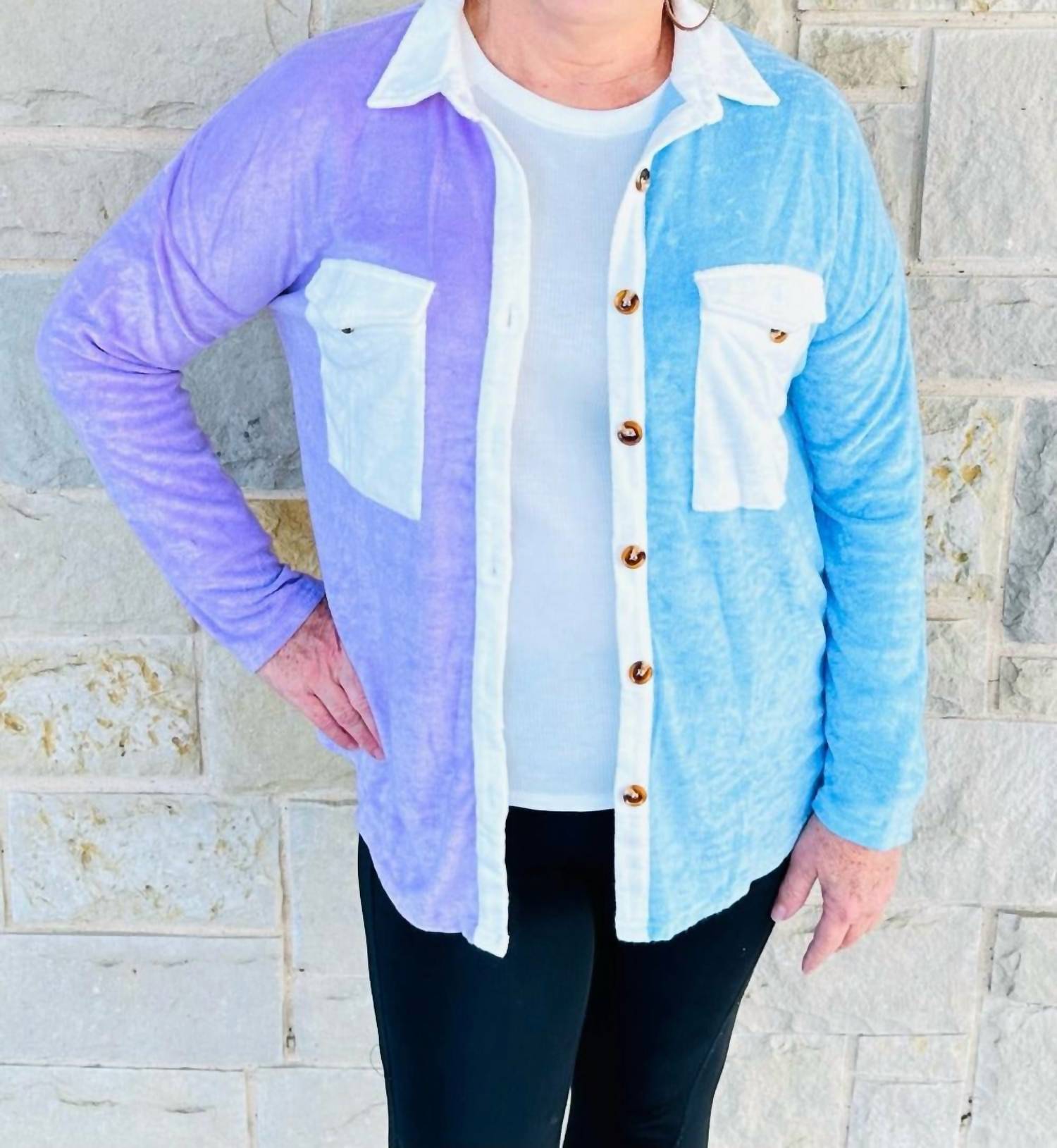 Crossed Arrows Clothing - Color Block Fleece Shacket