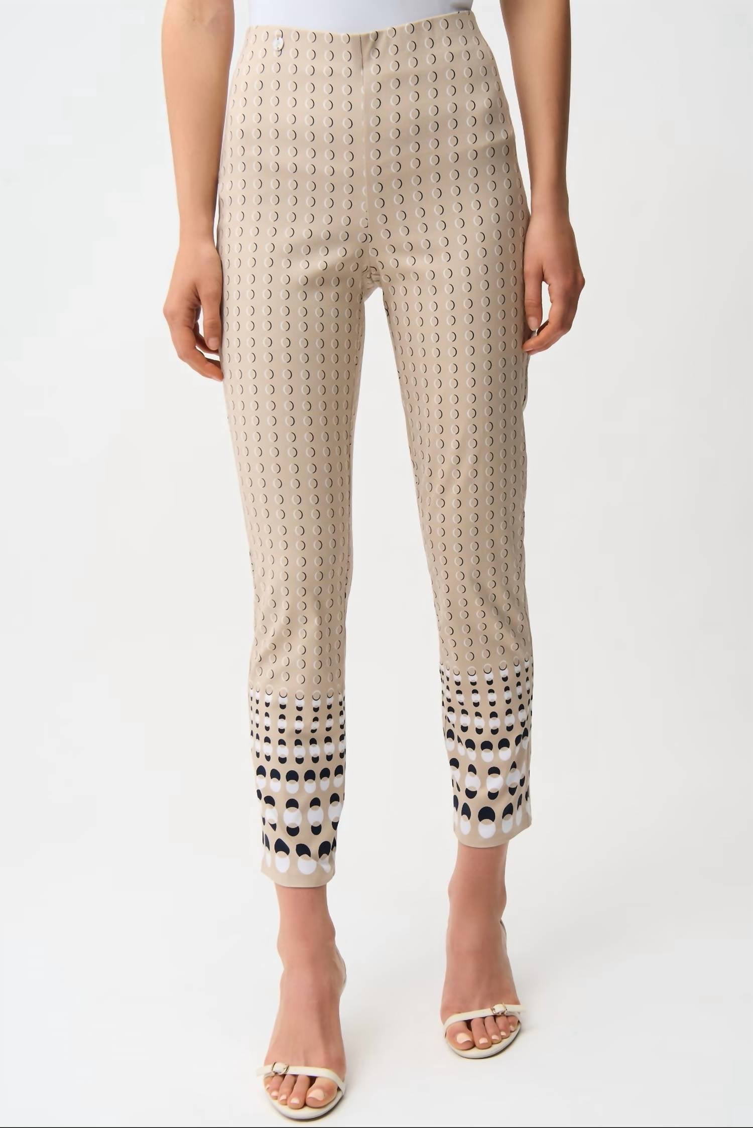 Joseph Ribkoff - Geometric Patterned Slim Trouser Pant