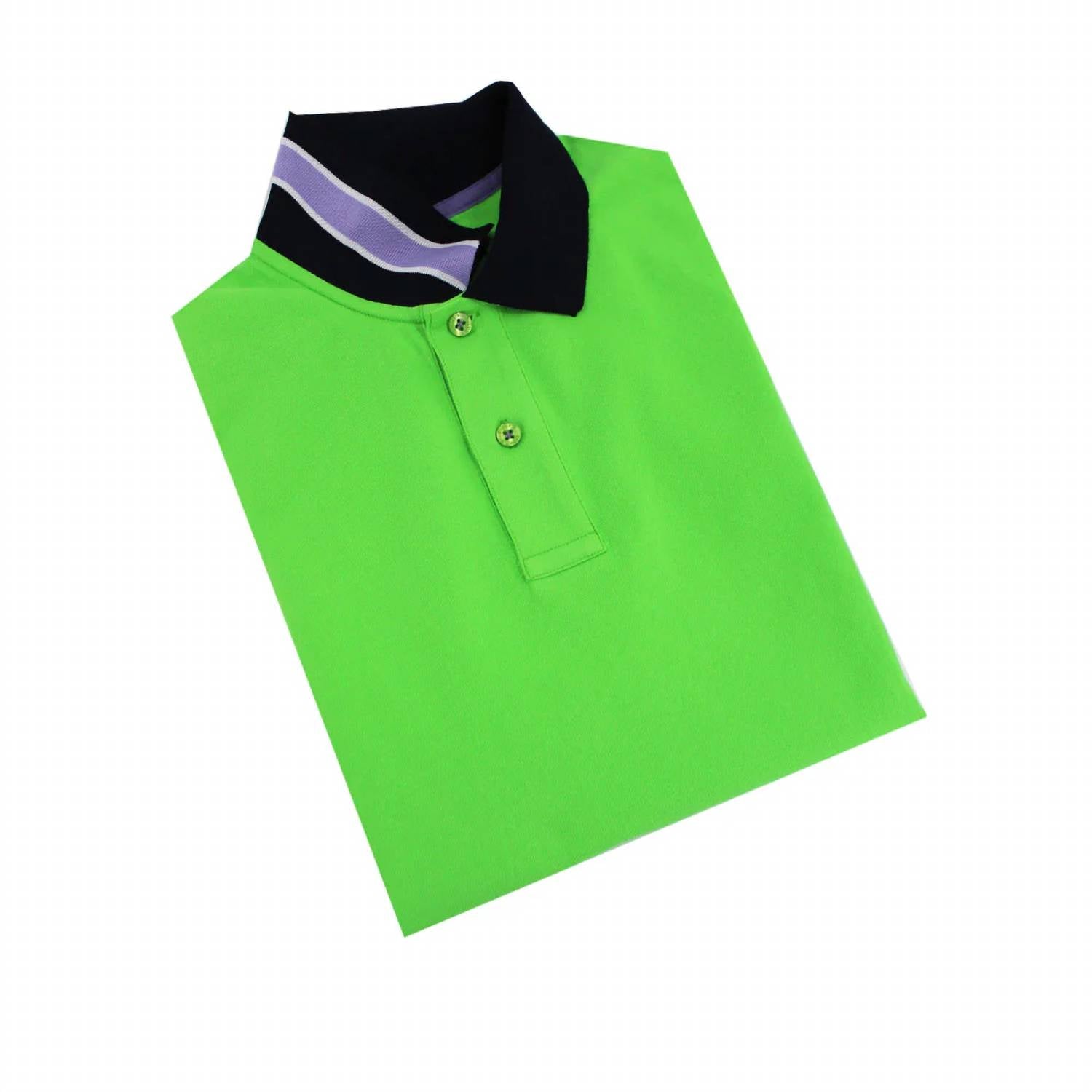 Eight X - Double Sided Black Collar With Multi Colored Stripes Polo