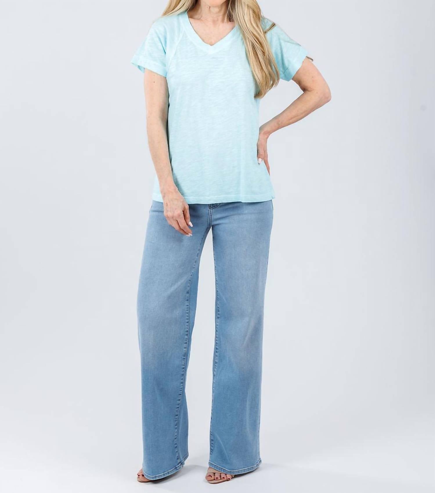Elliott Lauren - Tina Raglan Short Sleeve V-neck Tee