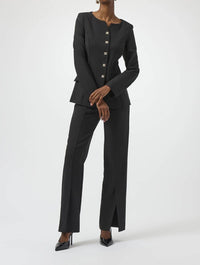 Joseph Ribkoff - Split Front Twill Pull On Straight Pants