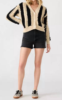 STEVE MADDEN Lucas Chunky Sweater in brown black - women's sweater - alternate view