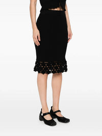 Ganni - Fine Cotton Rib Crochet Skirt