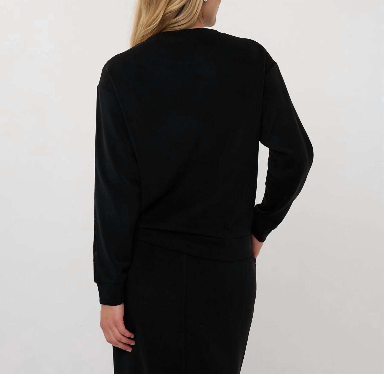 Esqualo - Modal Sweatshirt With Rhinestone Trim