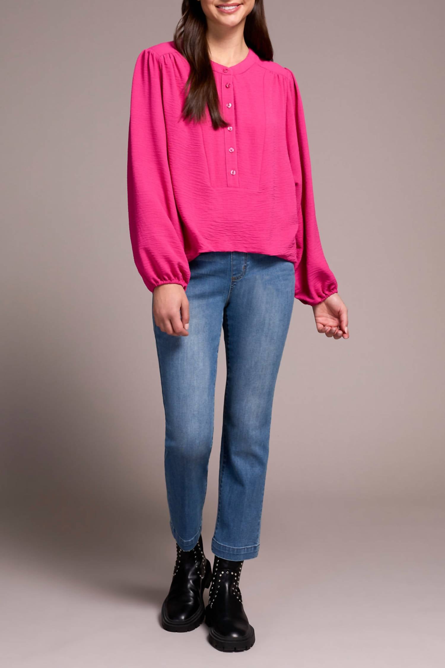 Tribal - Polished Look Mandarin Collar Blouse
