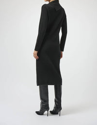 Joseph Ribkoff Grommet Detail Cowl Neck Midi Sheath Dress in black - women's dress - detail view