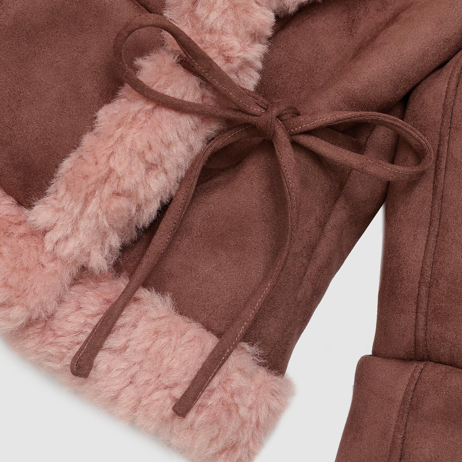 Pretty Garbage - Faux Suede Shearling Jacket