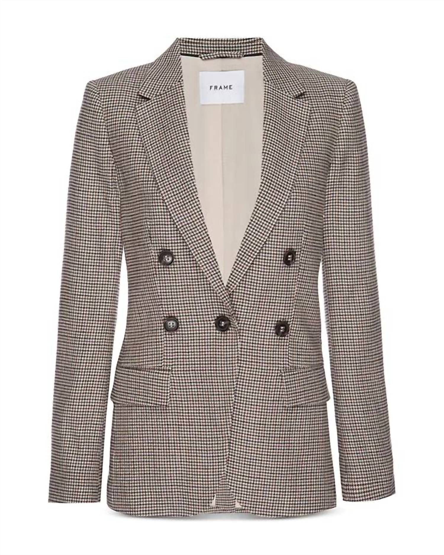 Frame - Pre-loved Houndstooth Double Breasted Blazer