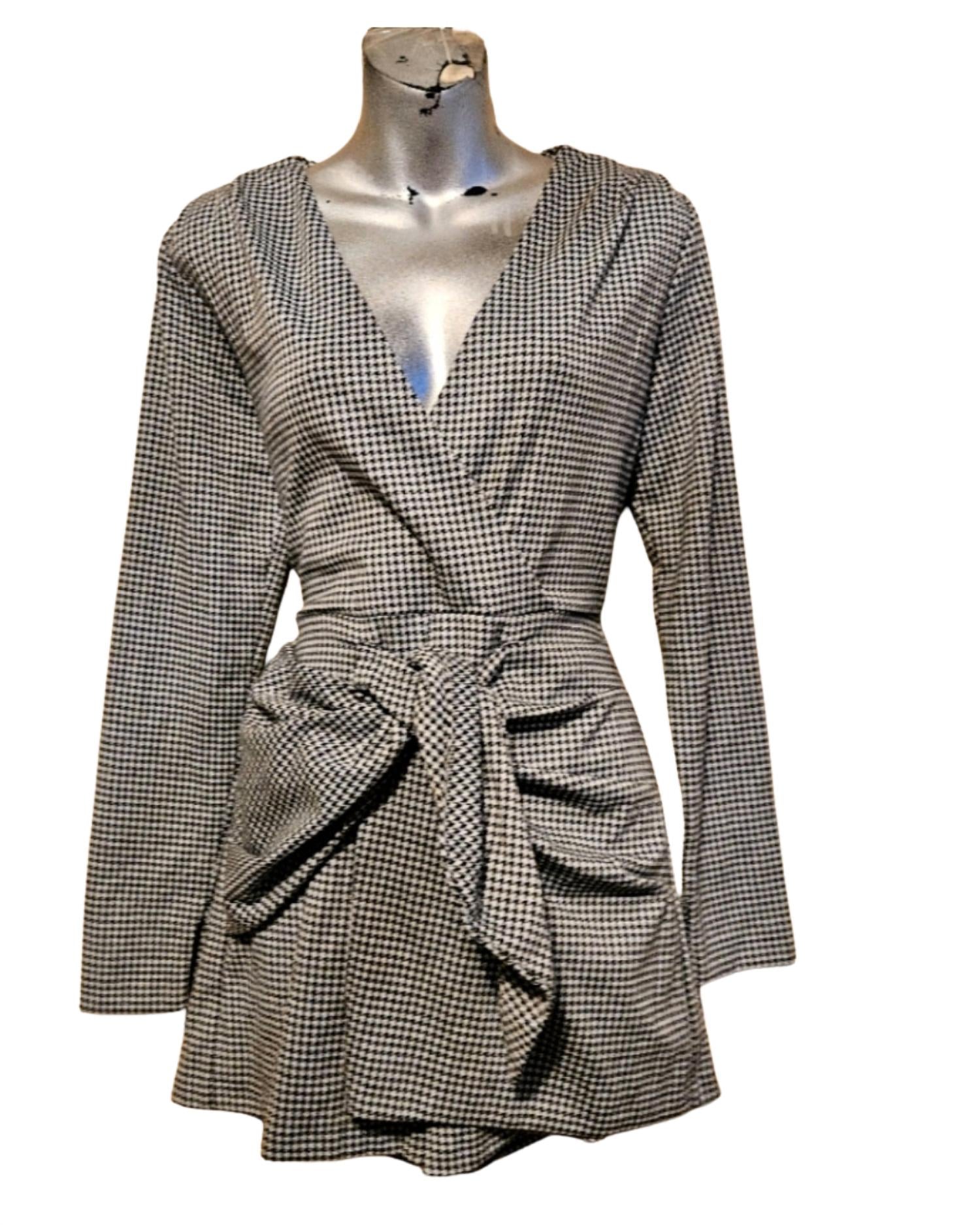 MINKPINK Women's Houndstooth Skort Playsuit in black and white - women's pants
