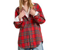 La Miel - Plaid Oversized Button Front Shirt