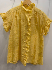 English Factory - Short Sleeve Embroidered Ruffle Top