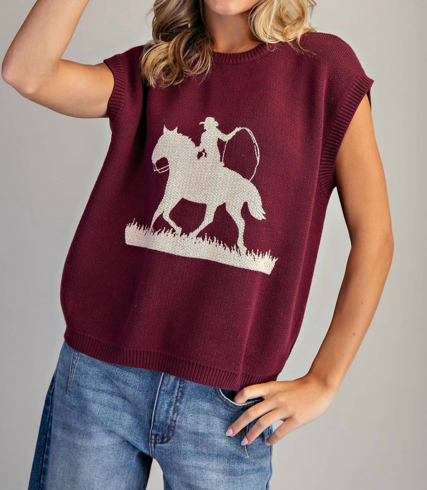 Ee:Some - Western Graphic Sweater