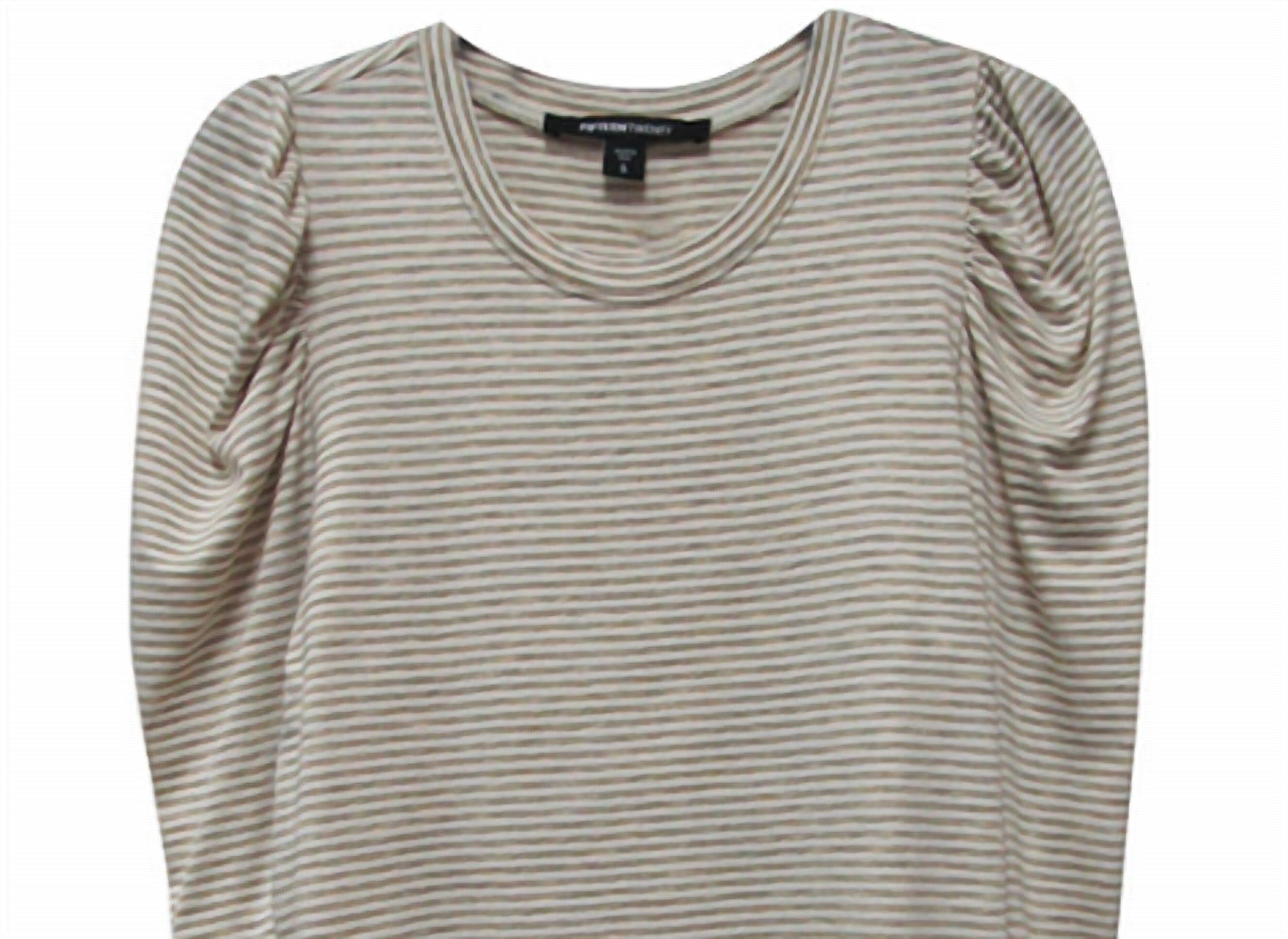Fifteen Twenty - Women's Shirred Sleeve Stripe Top