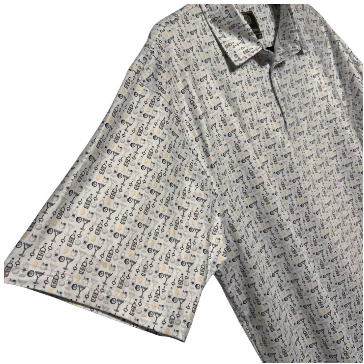 F/X Fusion Men's Cocktail Time Print Polo in multicolor - men's shirt - alternate view