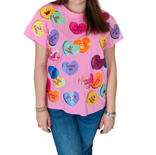 Queen Of Sparkles - Candy Hearts Tee