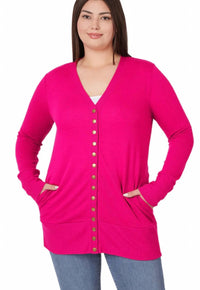 Vanilla Monkey - Snap Button Cardigan - Plus