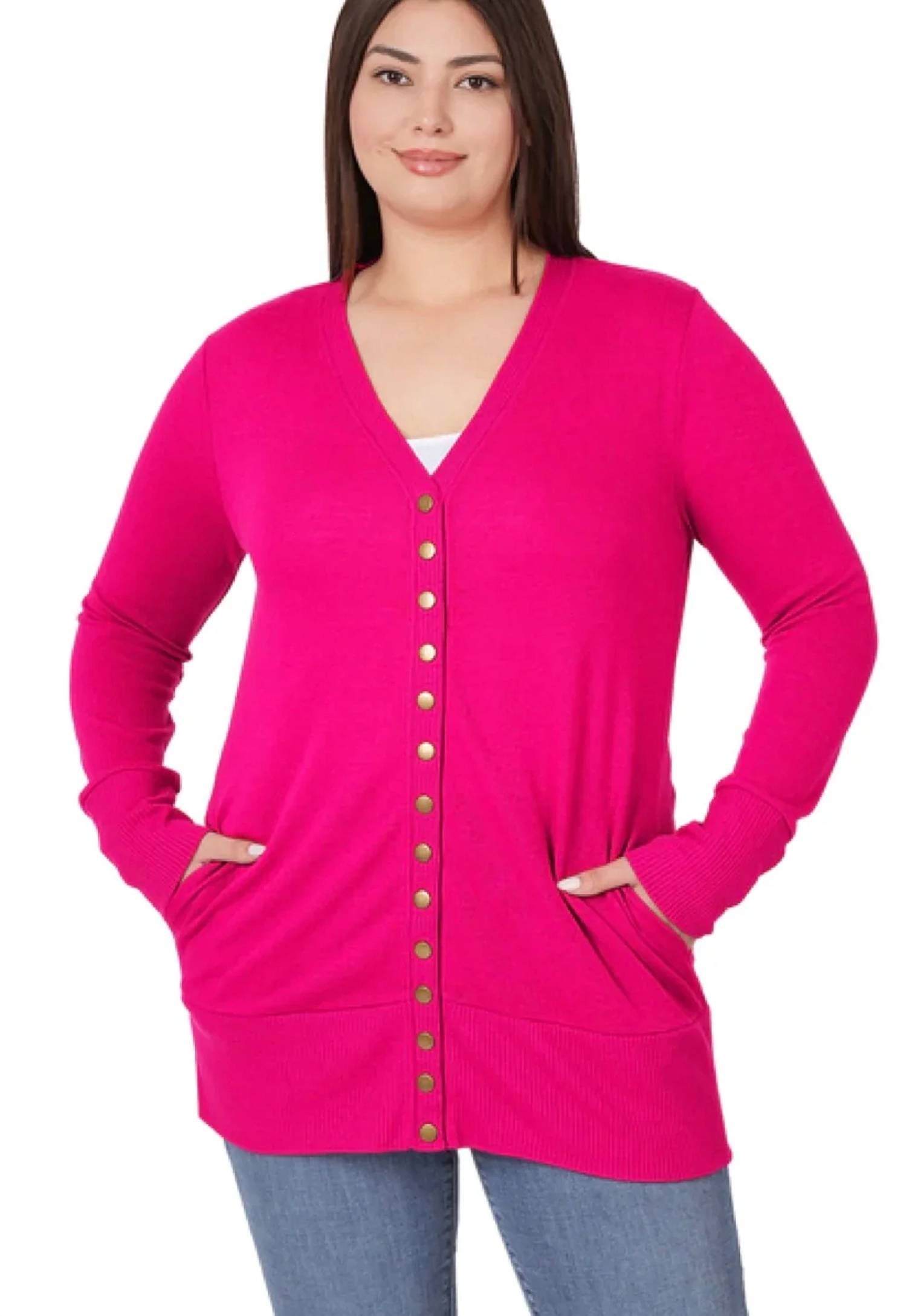 Vanilla Monkey - Snap Button Cardigan - Plus