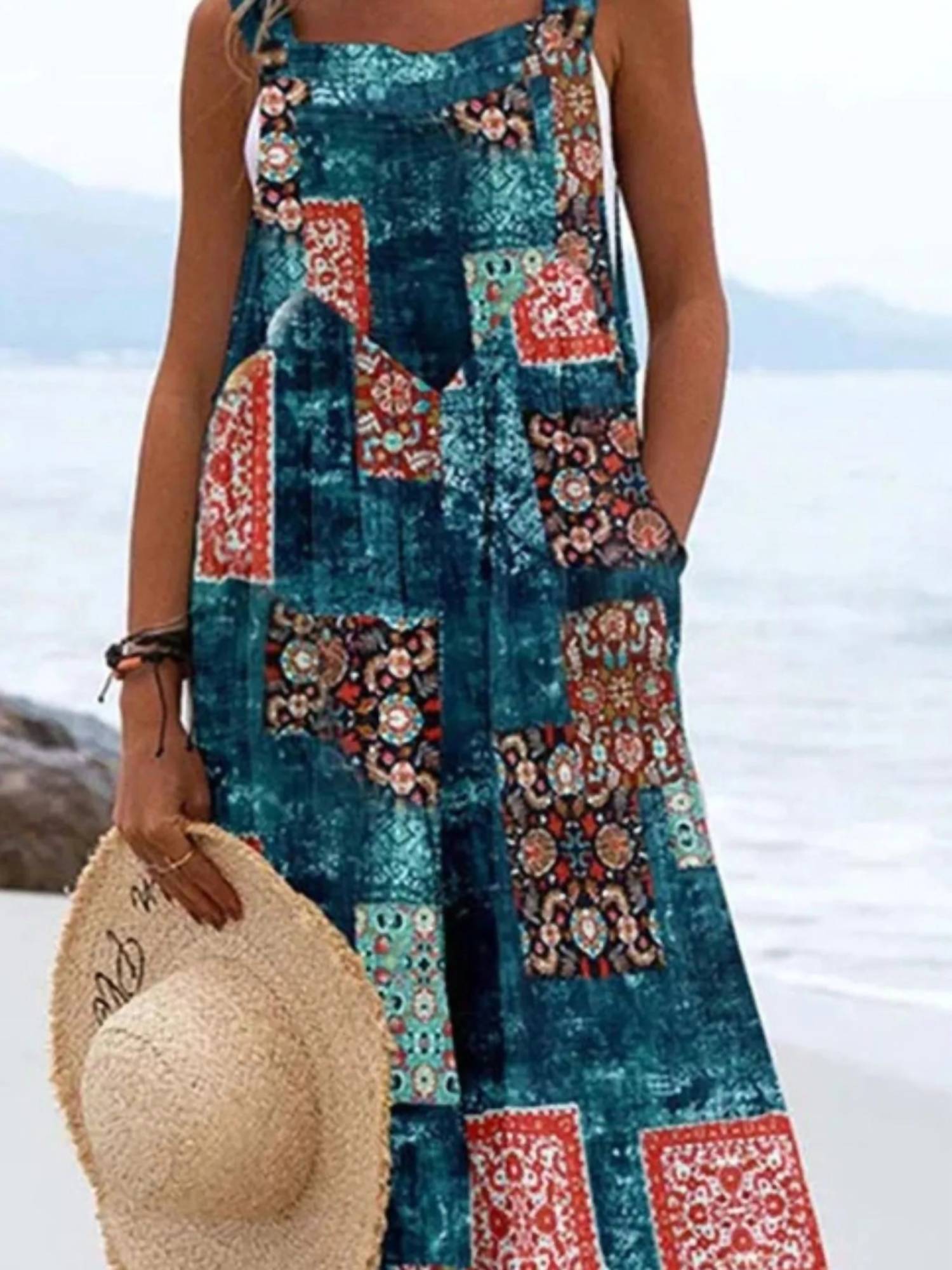 Trendsi - Full Size Floral Wide-Leg Overalls Plus Size