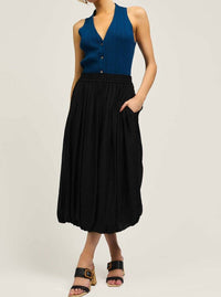Current Air - Smocked Waist Bubble Midi Skirt