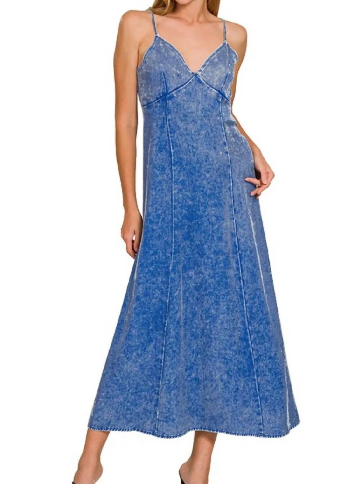 Zenana - Tencel Mineral Washed Maxi Dress