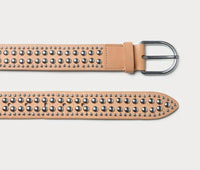 Loeffler Randall Women's Isaac Studded Belt in honey silver - women's accessory - detail view