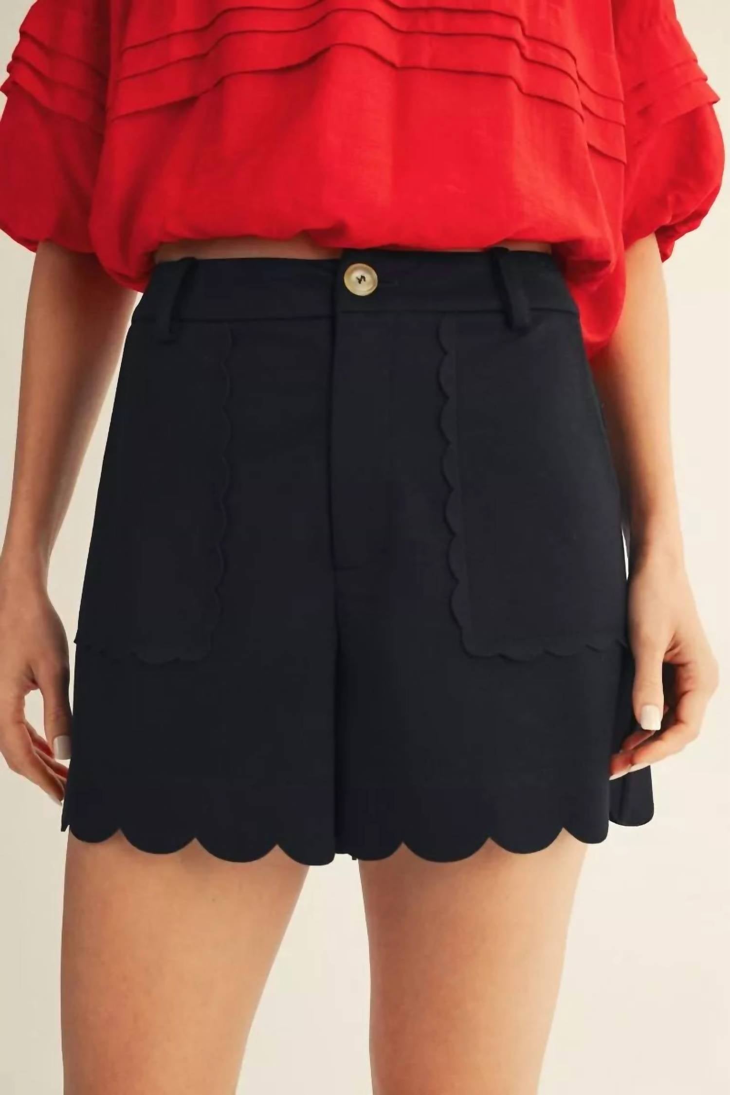 Jodifl Scallop Perfection Shorts in black - women's shorts - view 4