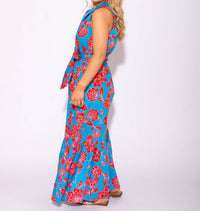 Sugarlips - Women's Petal Collared Tie Waist Maxi Dress