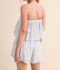 Klesis - Eyelet Pleated Skort Set