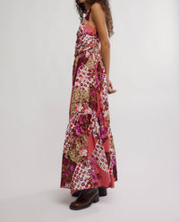 Free People Sasha Maxi Dress in strawberry combo 1 - women's dress - detail view