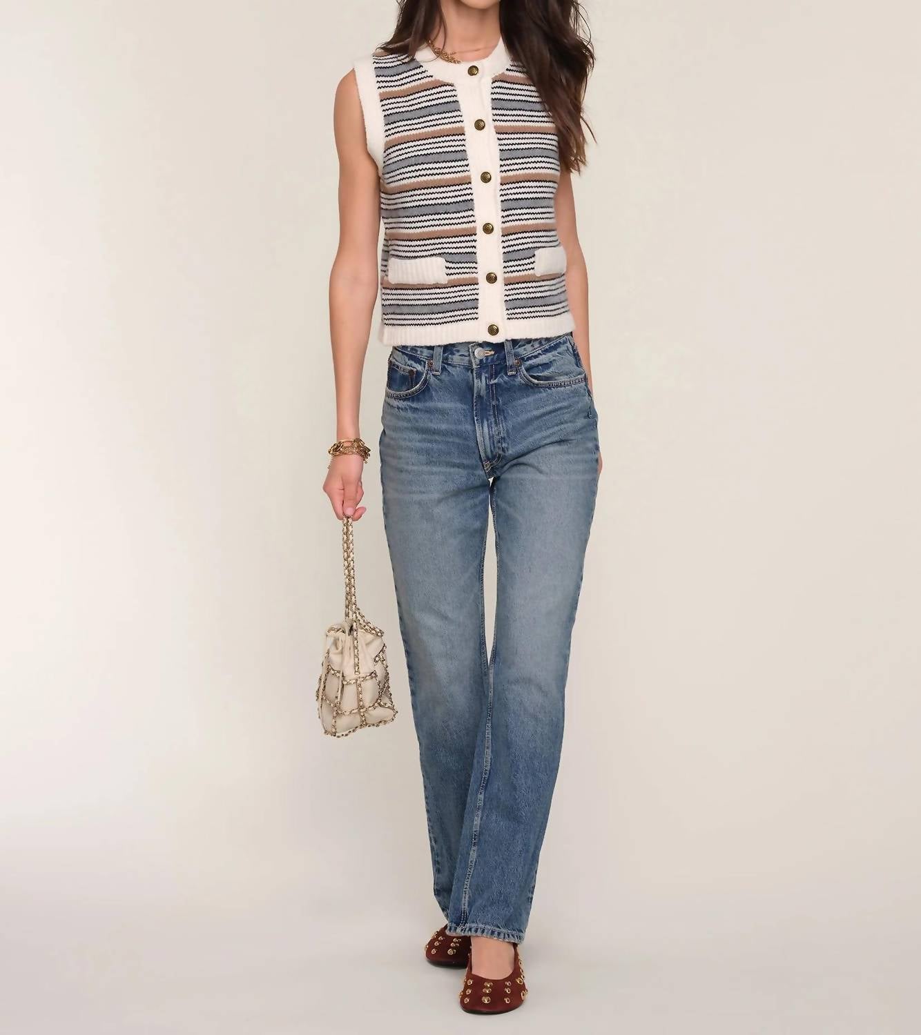 heartloom Rossi Sleeveless Vest in ivory - women's tank top