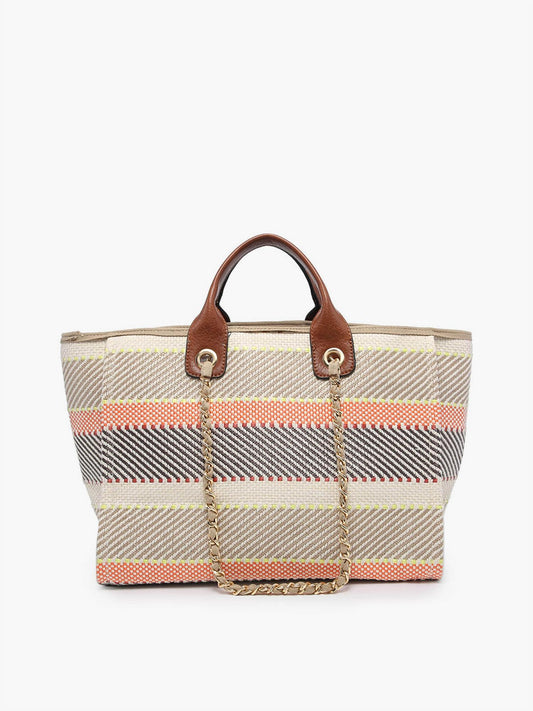 Jen & Co. - Women's Kristina Vegan Stripe Satchel