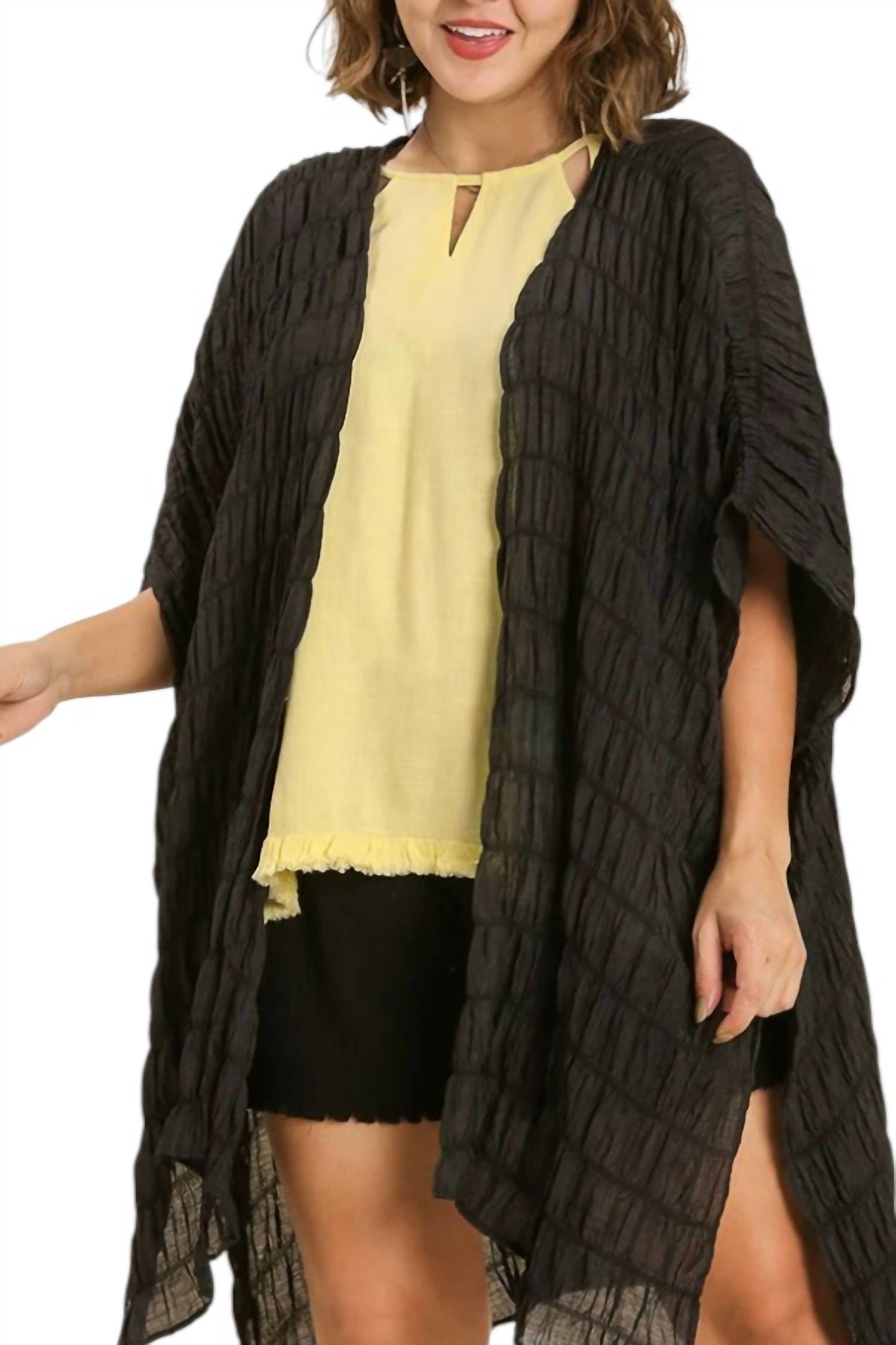 Umgee - Sheer Ruffle Textured Kimono
