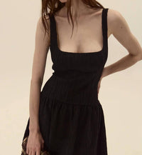 Deluc - Vedra Square Neck & Wide Shoulder Dress