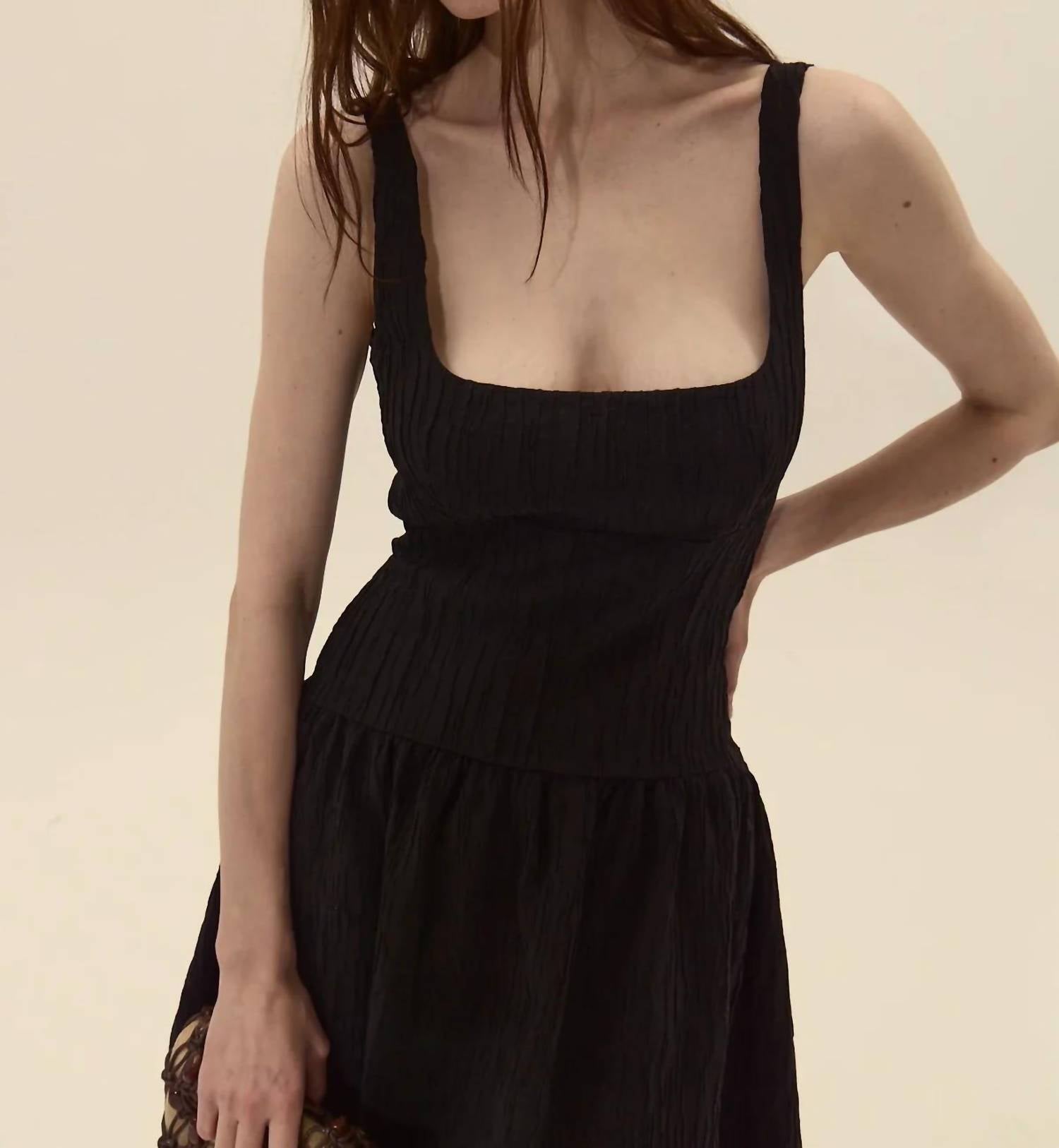 Deluc - Vedra Square Neck & Wide Shoulder Dress