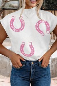 66Disco - Cowgirl Horseshoe Mock Neck Knit Top
