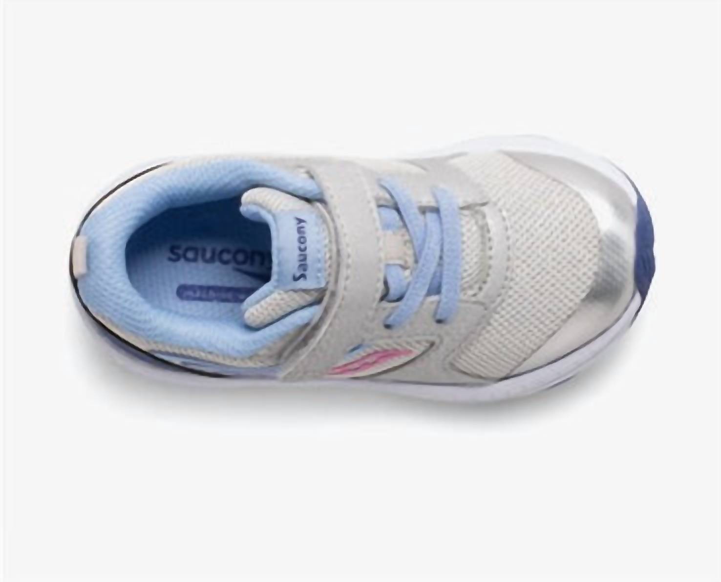 SAUCONY Toddler's Wind Fst Sneakers in silver blue pink - kids' sneaker - alternate view