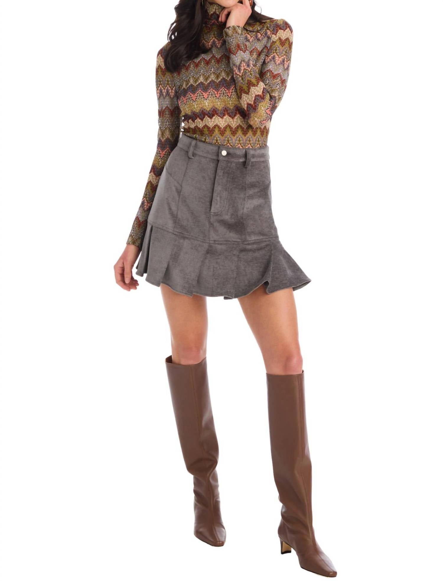 ALLISON NEW YORK Maddix Mini Skirt in charcoal - women's skirt - view 4