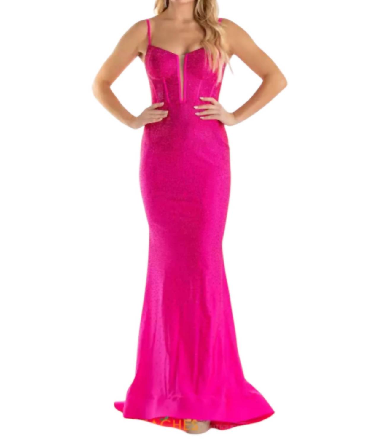 Sherri Hill Corset Top Embellished Dress in bright fuchsia - women's dress