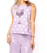 Queen Of Sparkles - Polka Dot Cocktail Knit Tank Top